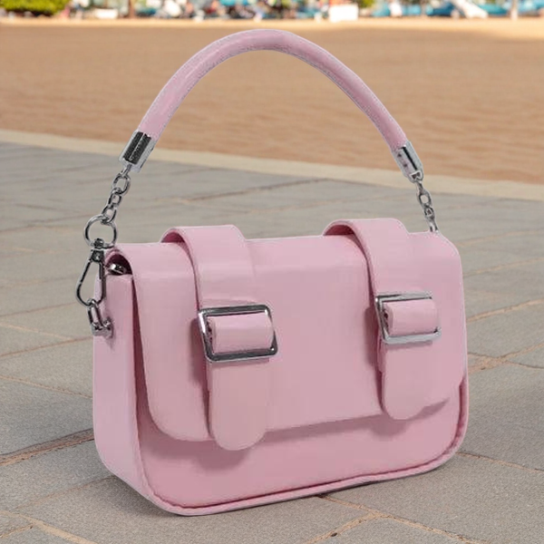 Buckle Handbag – Trendy & Stylish Shoulder Bag for Women (Pink)