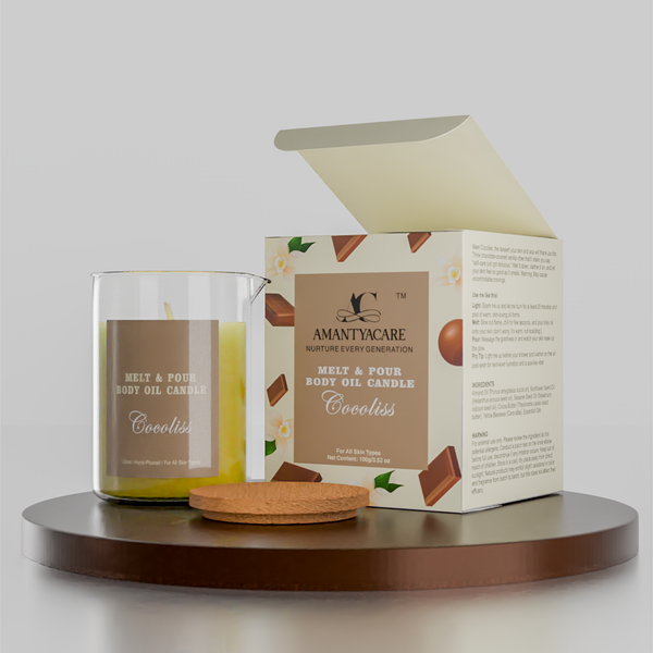 Melt & Pour Aromatherapy Body Oil Candle – Cocoliss (Chocolate & Vanilla) | Luxurious Massage & Moisturising Candle by Amantya Care Amantya Care