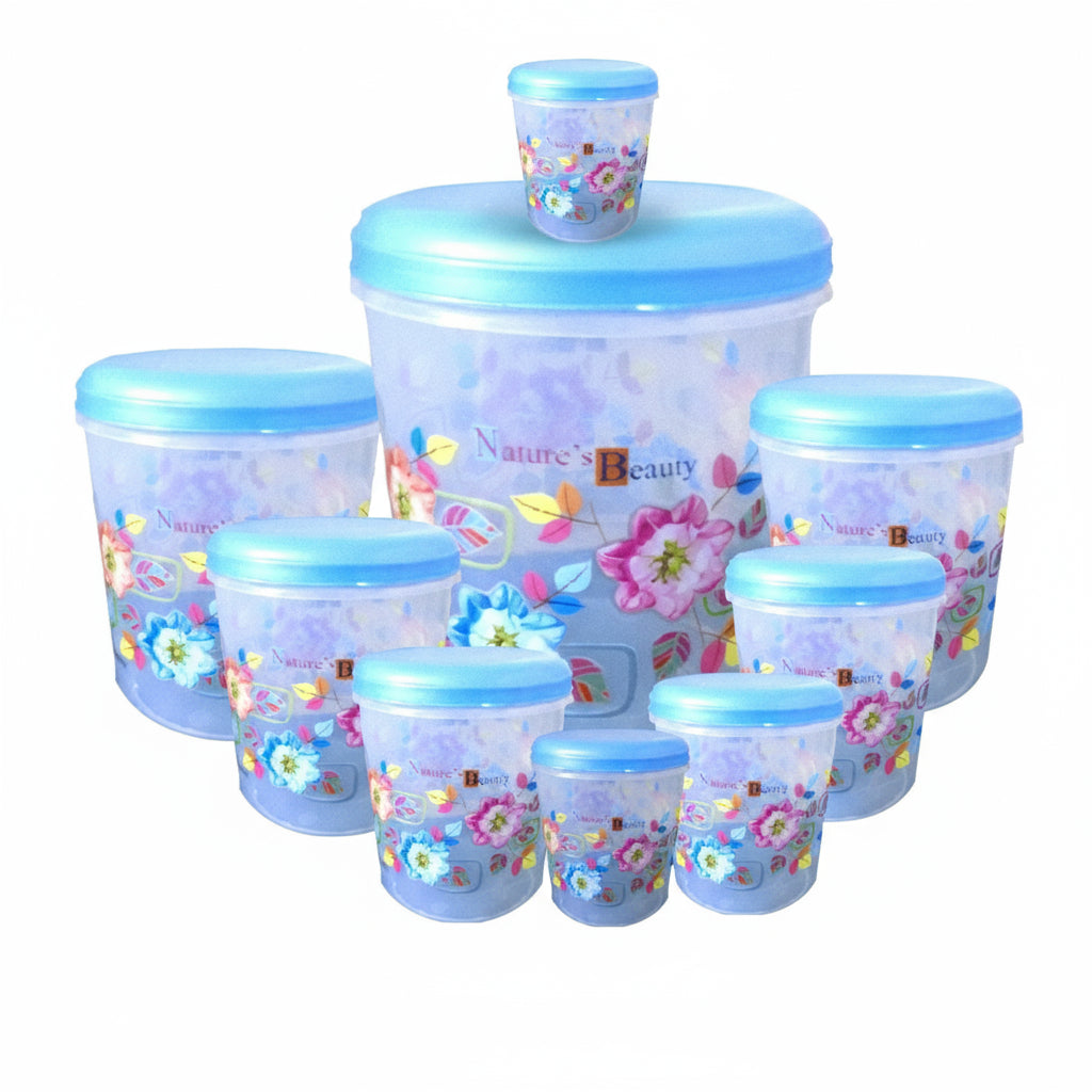 Air Tight Plastic Transparent Container Set (10000ml 7000ml 5000ml 3000ml 2000ml 1000ml 750ml 500ml)