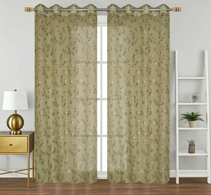 Shree Decor Sheer Transparent Net Curtain – Design 2 (700 Series) | 5FT | Lightweight Decorative for Door, Window & Pooja Room