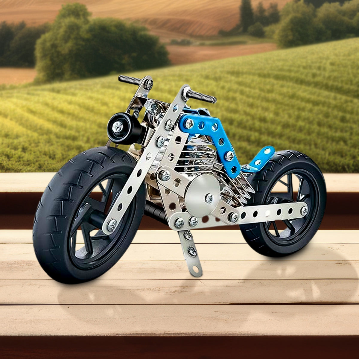 Metal Bike Creative Mechanical Construction Engineering Kit8 & 140 Part Of Bike Tool 1 Set