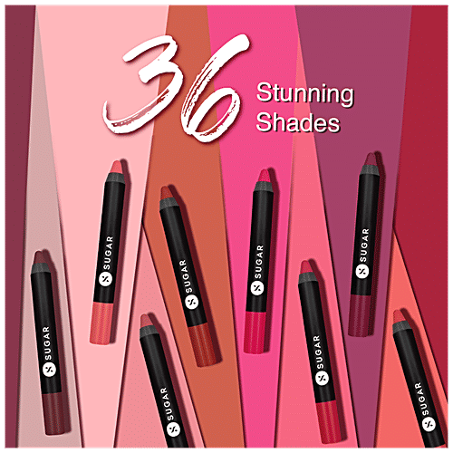 Sugar Cosmetics Matte As Hell Crayon Lipstick - Burnt Orange, Highly Pigmented, Long Lasting, 2.8 g 16 Claire Underwood