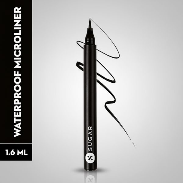 Sugar Cosmetics Wingman Waterproof Microliner - Long Lasting, Transfer Proof, 1.6 g 01 I'll Be Black