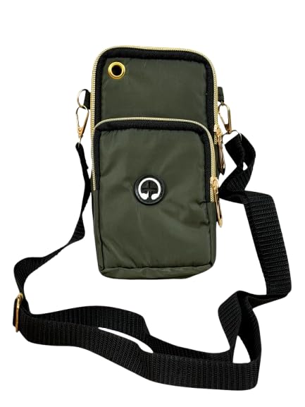 Buddy Cares Korean Crossbody Bag for Women – Lightweight Shoulder Handbag with Gold Trim – Olive