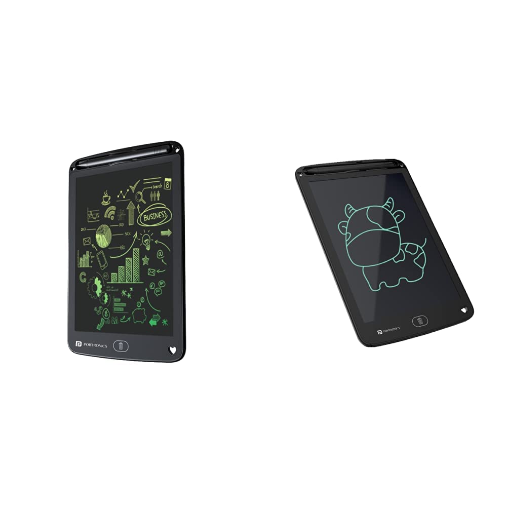 Portronics Ruffpad 12M Re-Writable LCD Writing Pad (Black)