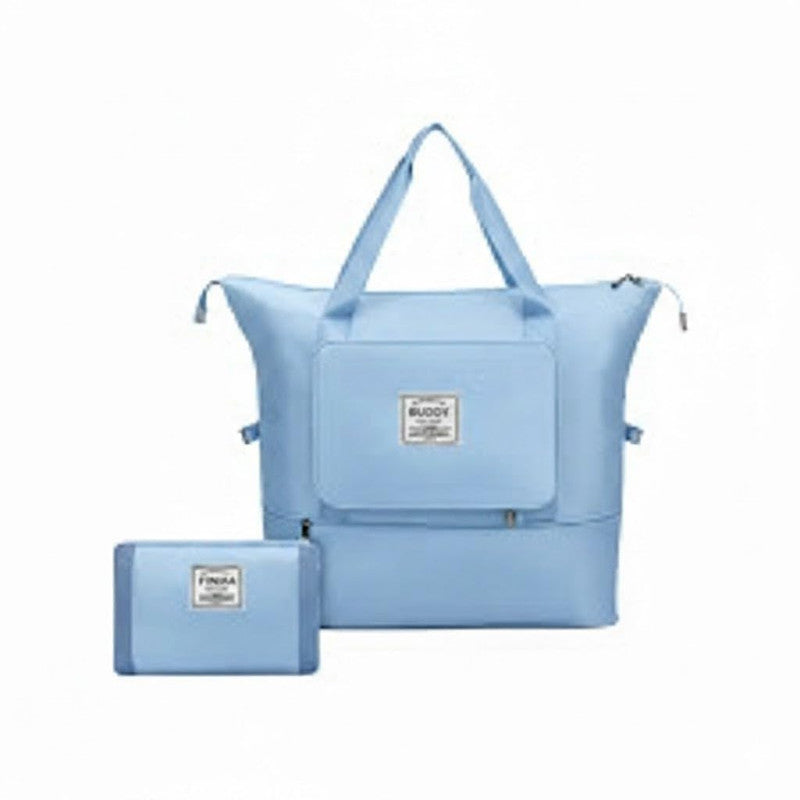 Buddy Cares Nylon 41 Litre Expandable Foldable Travel Duffle Bag for Women – Waterproof – Sky blue