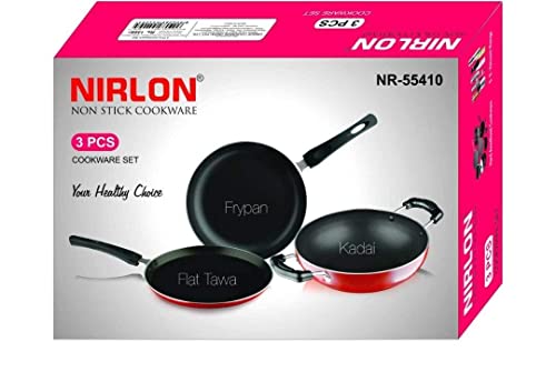 Nirlon 3-Piece Aluminium Non Stick Non Induction Cookware Gift Set