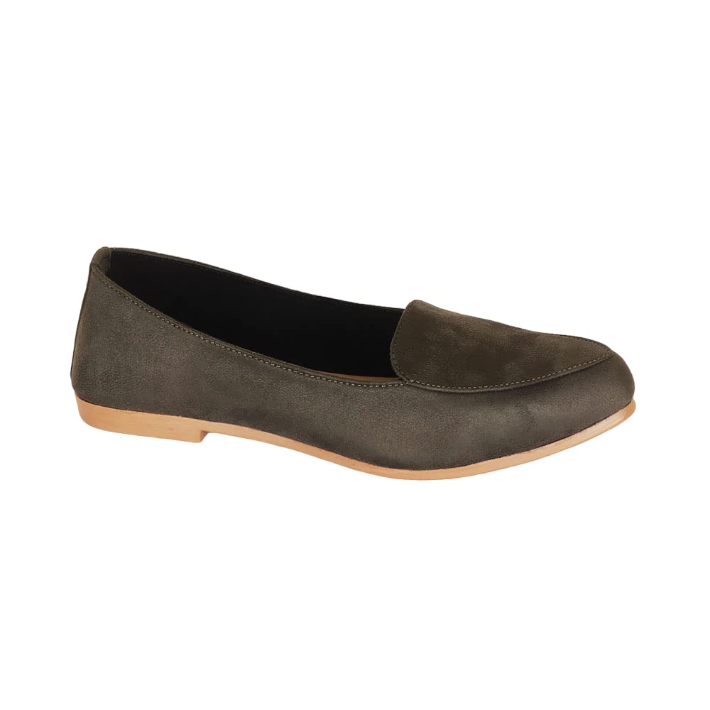 Indifeet Stylish Flat Ballerina Shoes for Women - Green - Size 3