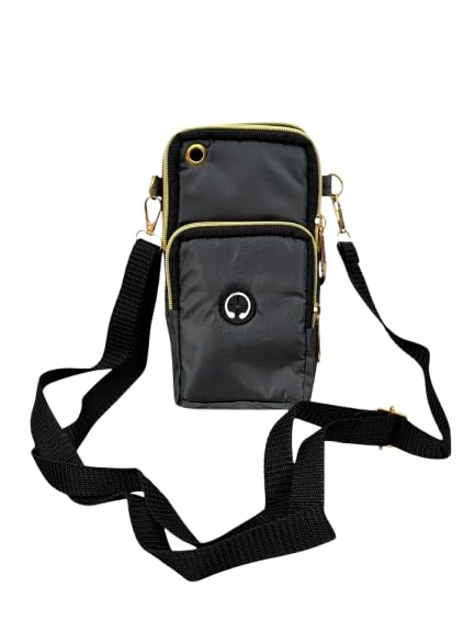 Buddy Cares Korean Crossbody Bag for Women – Lightweight Shoulder Handbag with Gold Trim – Grey