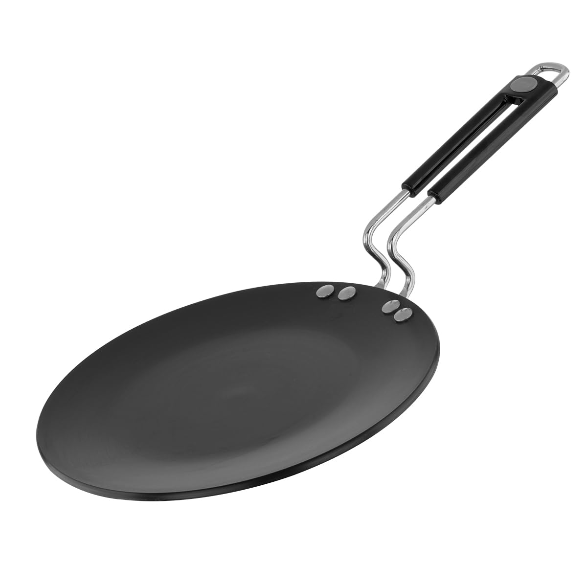 Prestige Hard Anodised Chapati Tawa 24.5 cm, Extra Thick Base (4.88 mm), Gas & Induction Compatible, Metal Spoon Friendly Stay Cool Handle, Wide Base, ISI