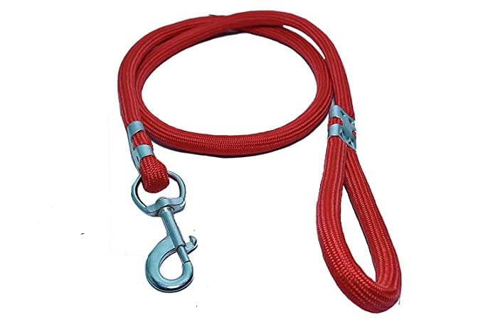 Dog Choke Collar & Training Rope Leash (Large, Red)