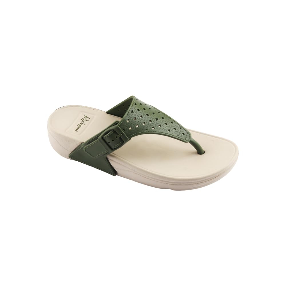 Indifeet Casual Thong Chappals for Women - Green - Image 11