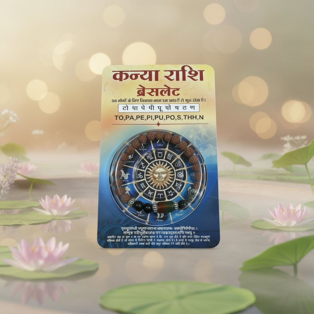 Virgo Rashi Rudraksha Bracelet (Kanya Rashi-కన్య రాశి) – Calm Mind, Protection & Positive Energy Band