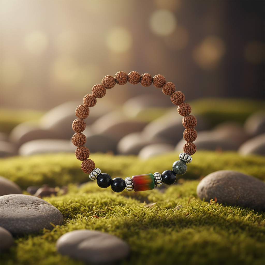 Virgo Rashi Rudraksha Bracelet (Kanya Rashi-కన్య రాశి) – Calm Mind, Protection & Positive Energy Band