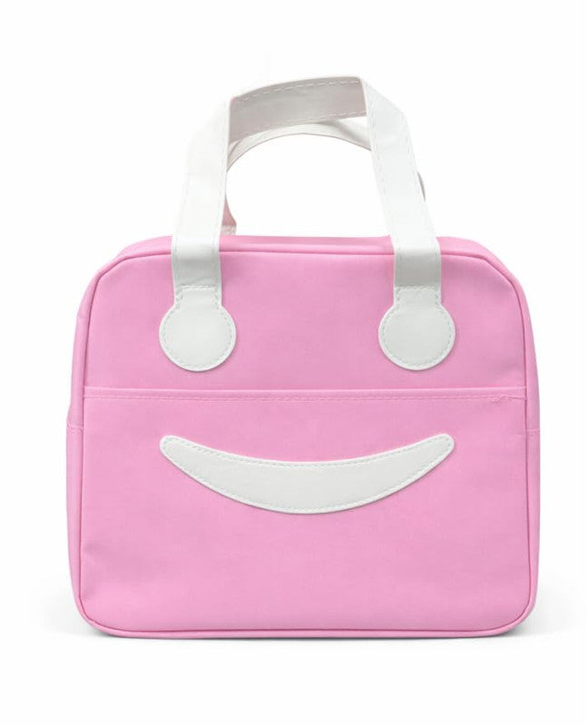 Buddy Cares Smile Lunch Bag – Water Resistant Insulated Lunch Pouch with Handle – Blue