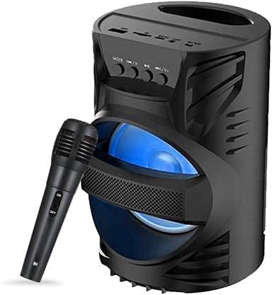 WOOS WS-04 10W Bluetooth Home Theatre Speaker with LED Light, AUX, USB, FM & TF Card – Black