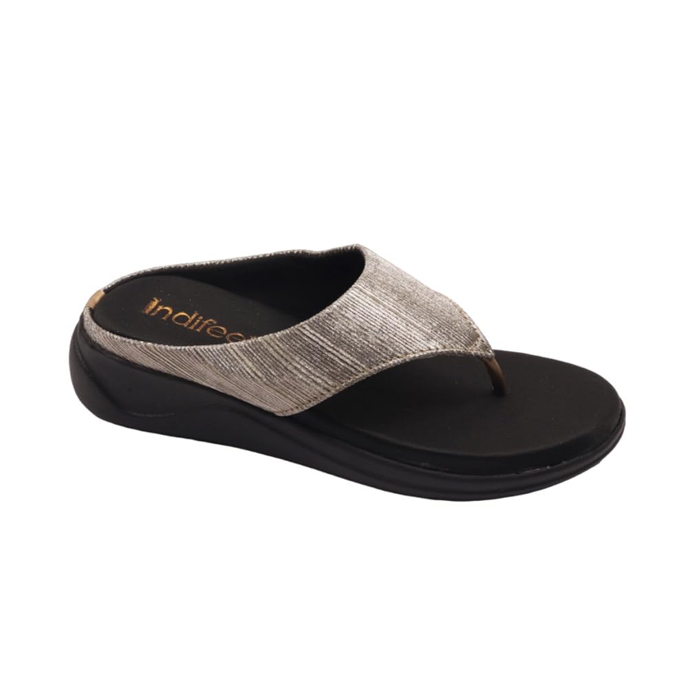 Indifeet Comfortable Thong Platform Sandals for Women - Copper - Size 5