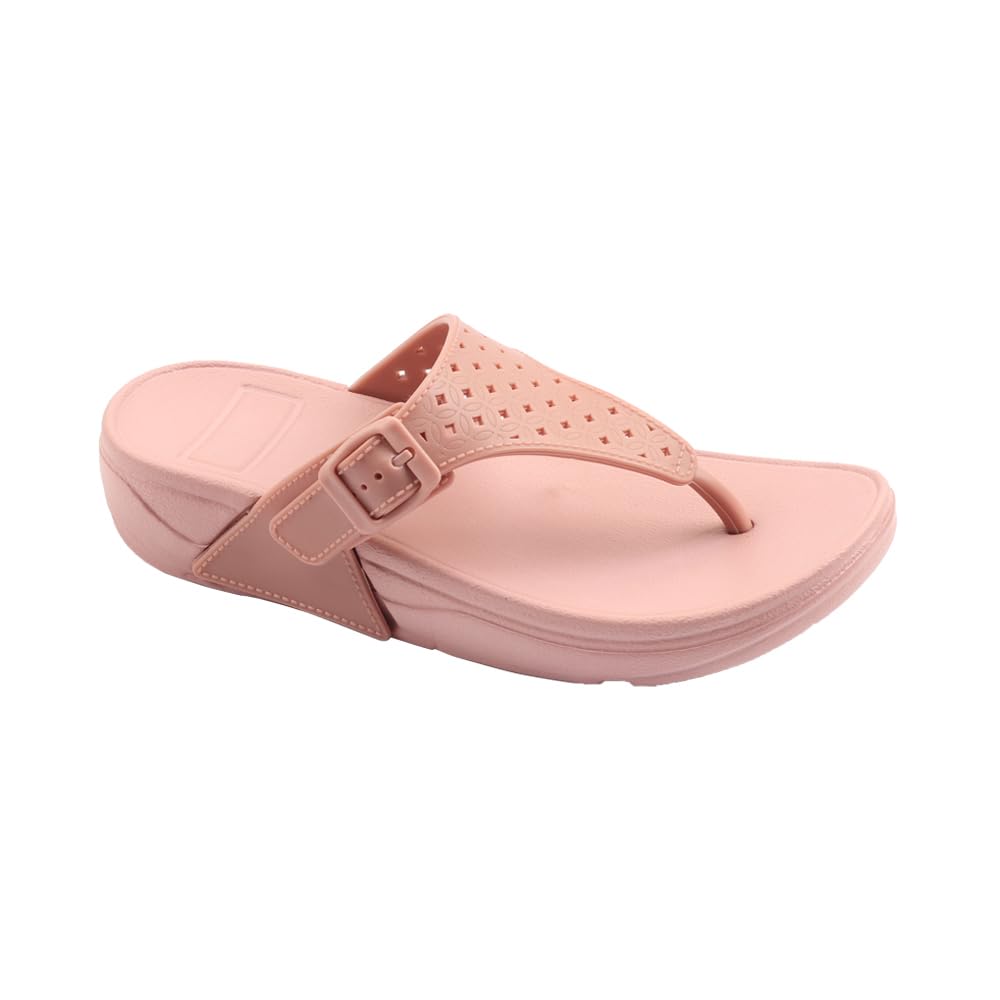 Indifeet Casual Thong Chappals for Women - Peach - Image 17
