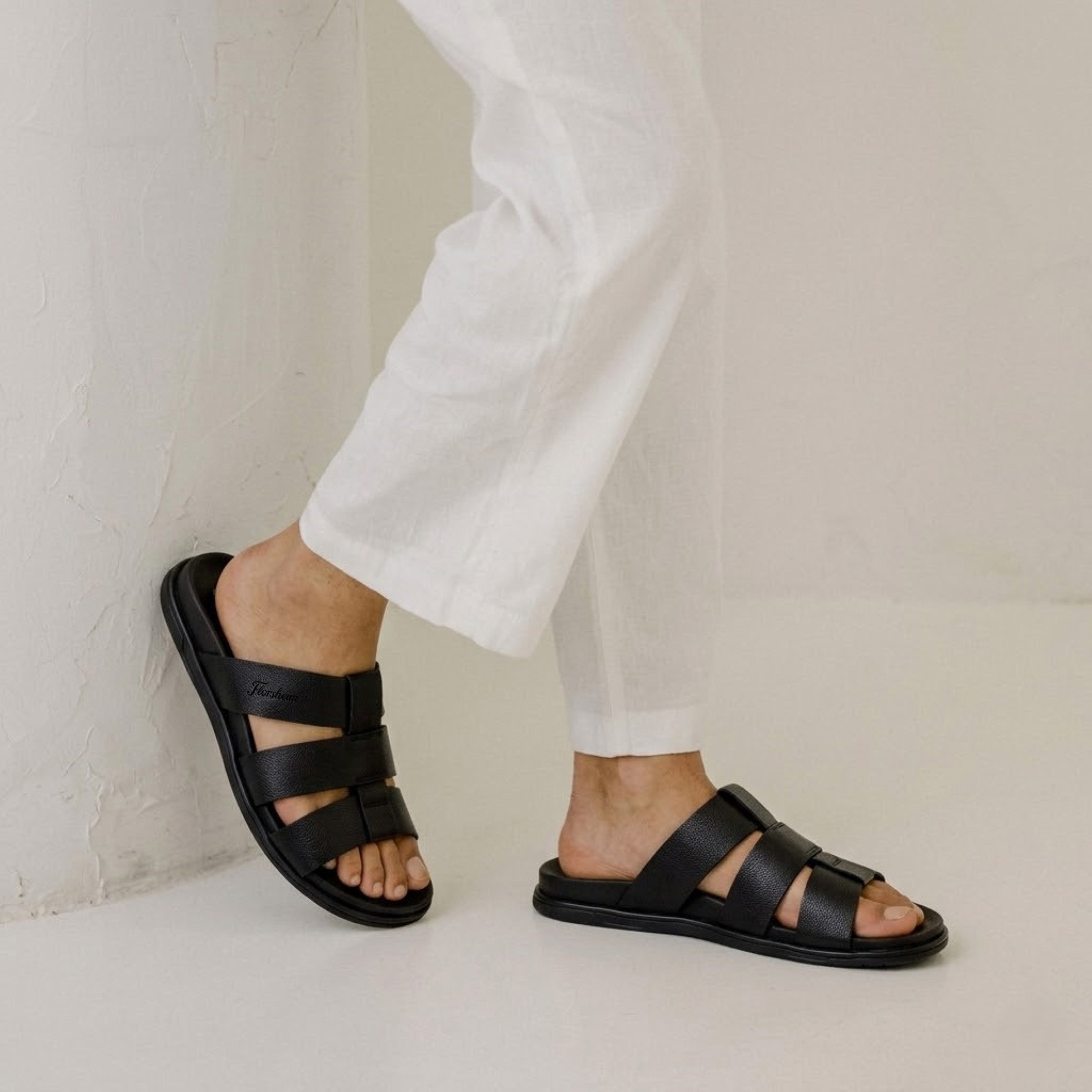 Florsheim Men Black Sandals - Herred 1