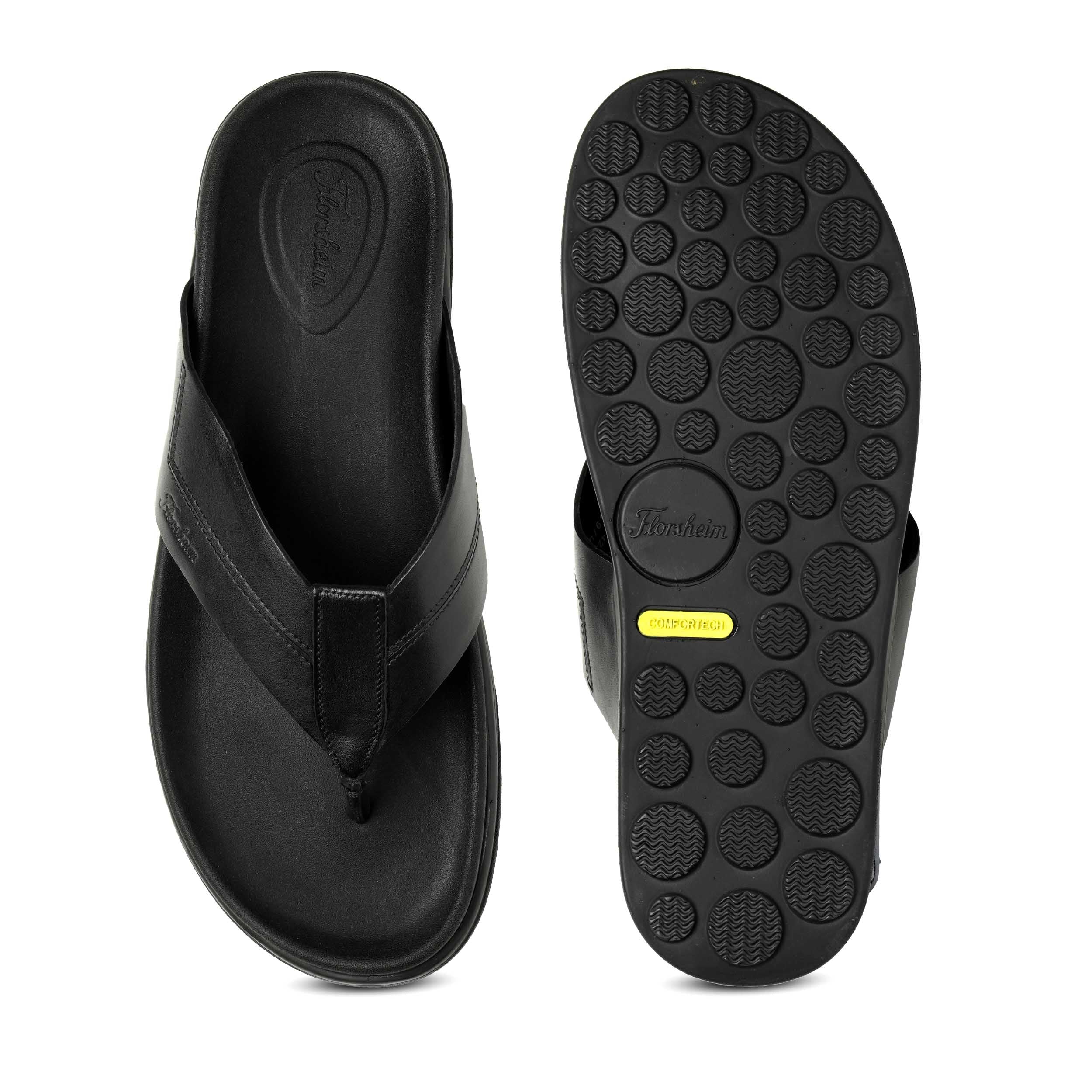 The Rowley Black Men Thong Slipper Florsheim
