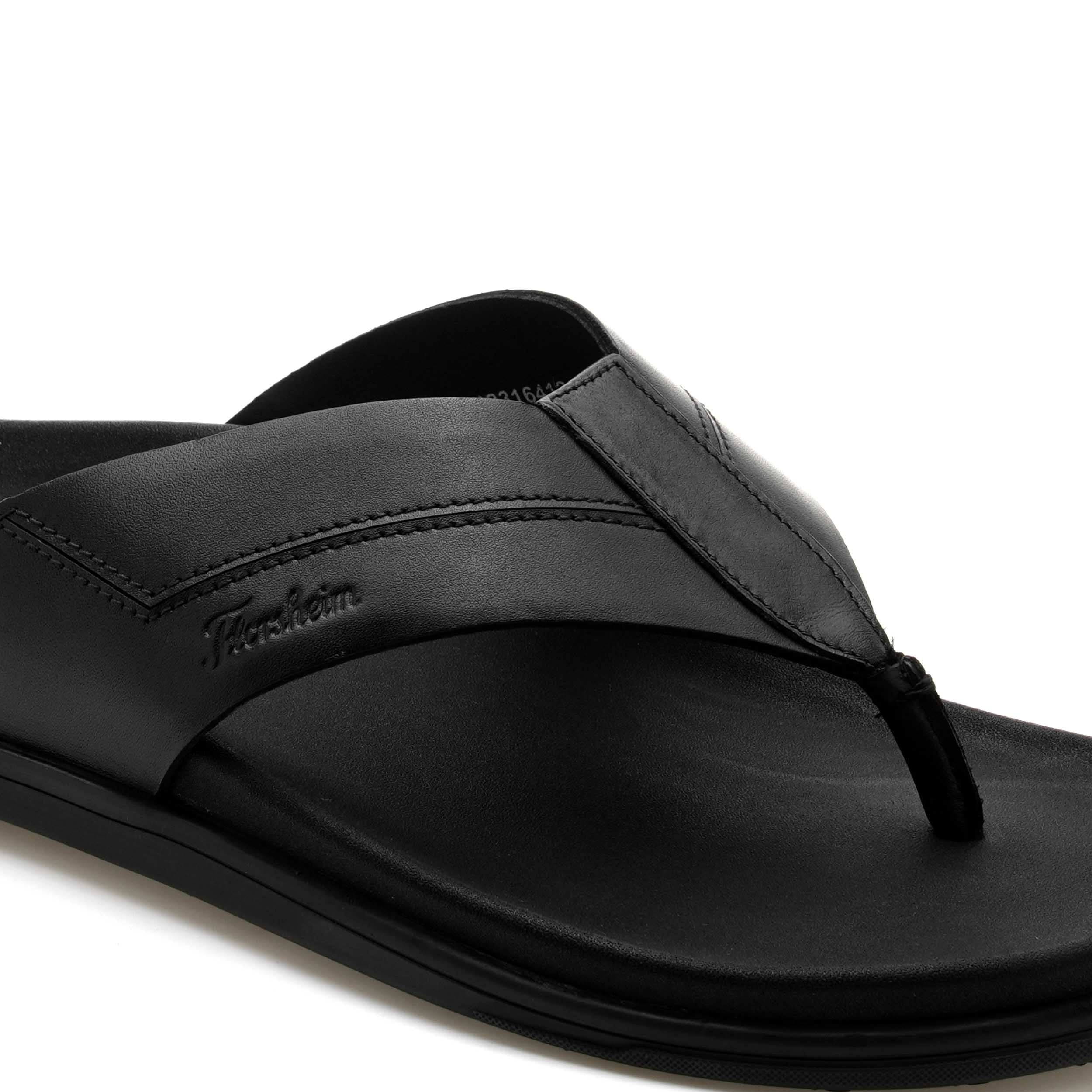 The Rowley Black Men Thong Slipper Florsheim