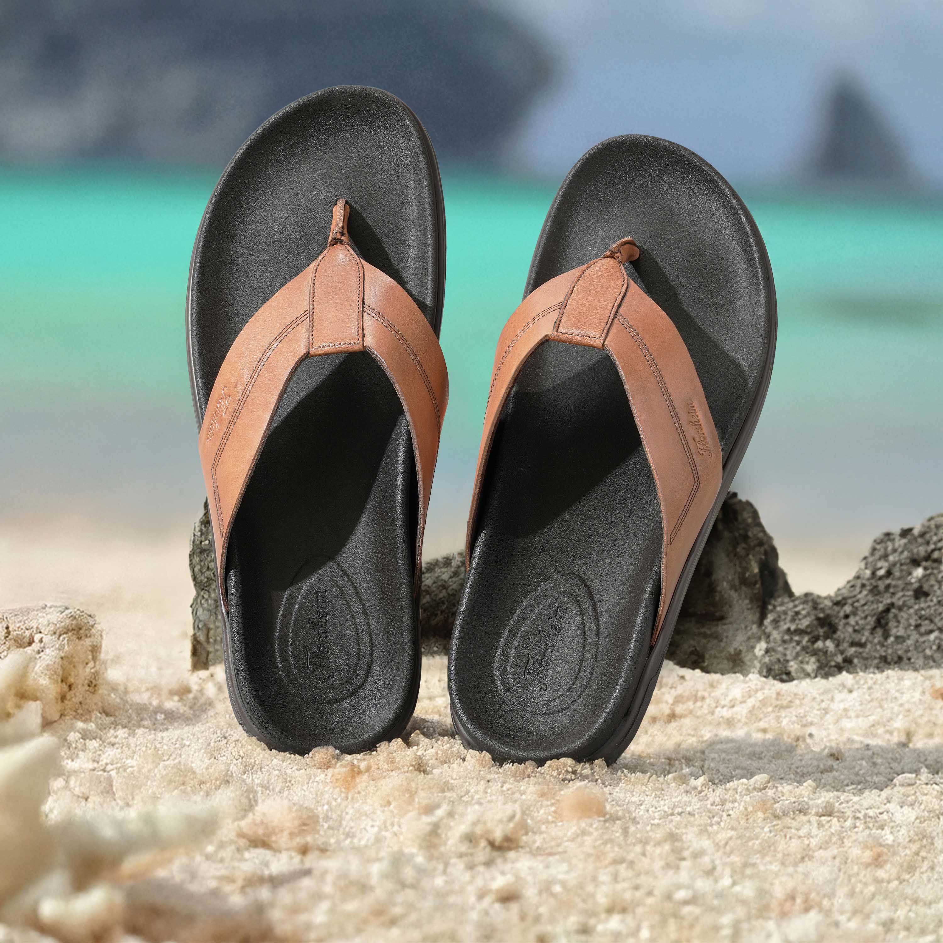 The Rowley Tan Men Thong Slipper Florsheim