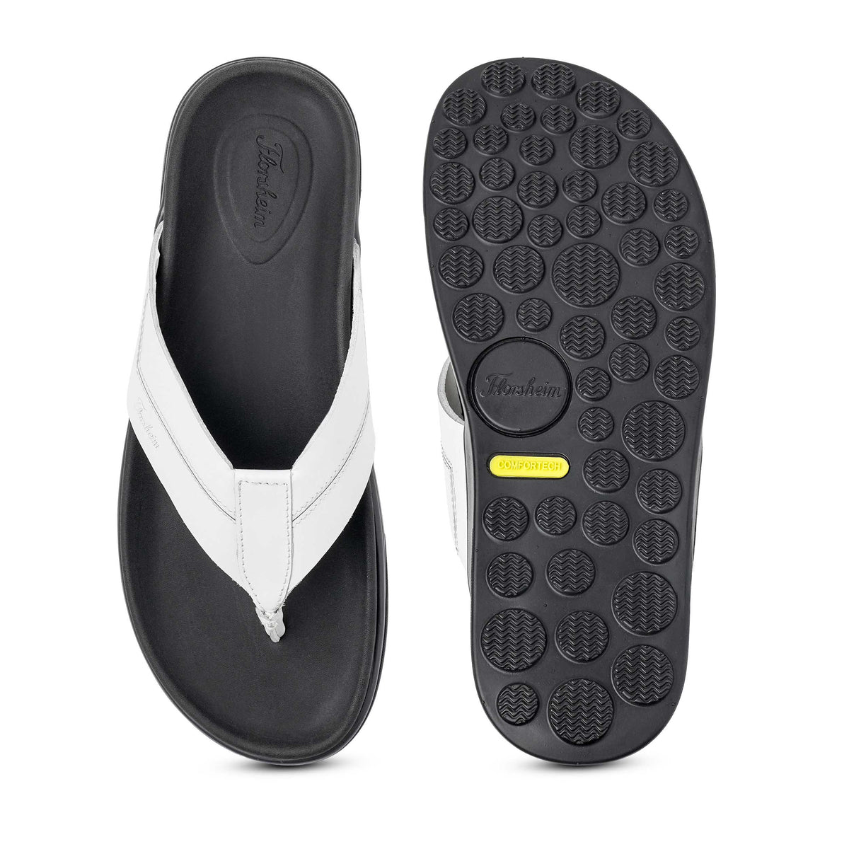 The Rowley White Men Thong Slipper Florsheim