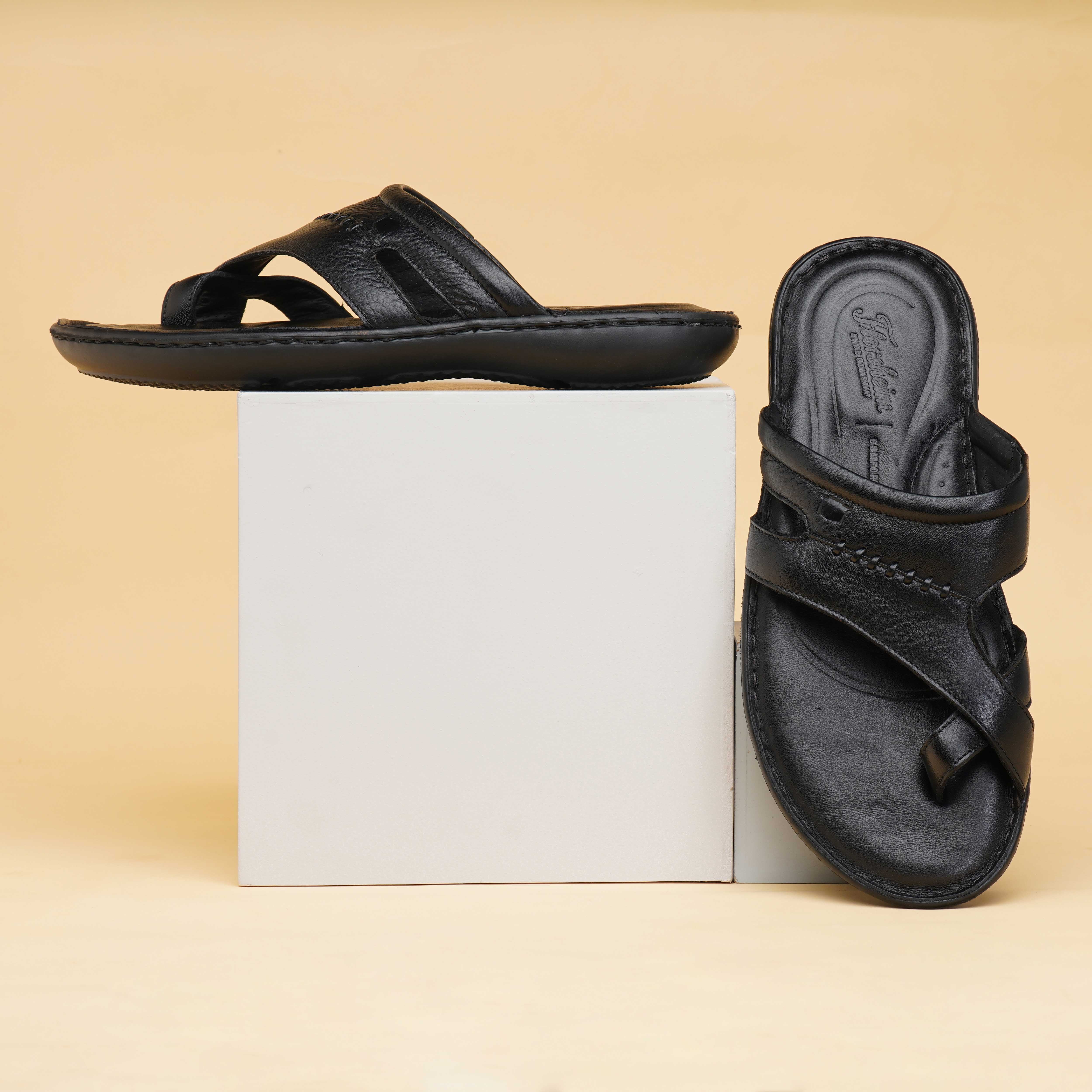 The Florish Black Men Sandals Florsheim