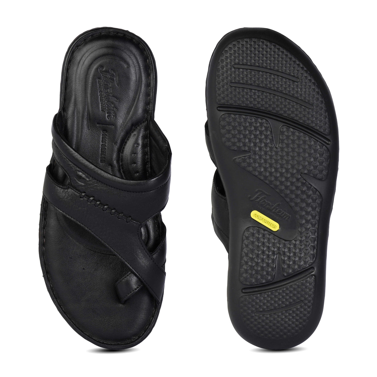 The Florish Black Men Sandals Florsheim