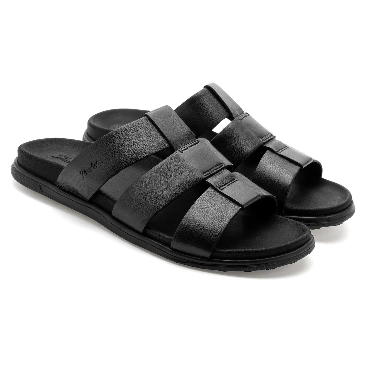 The Herred Black Men Slipper Florsheim
