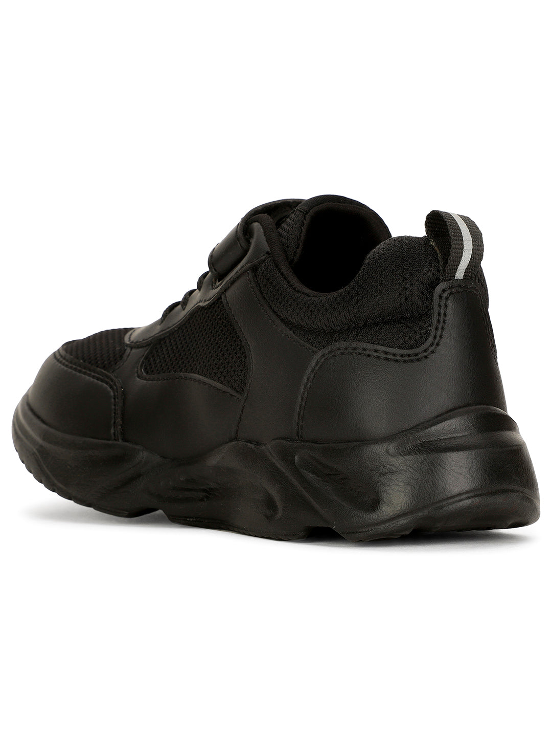 Bata Kids Unisex Black Velcro Strap Oxford School Shoes - Black - View 3