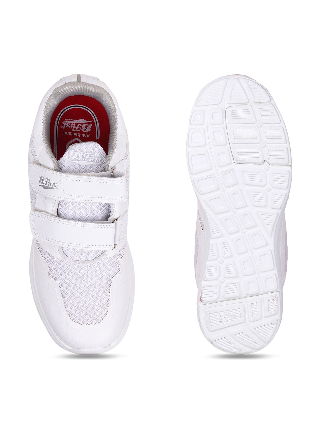 Bata Kids' Unisex White Velcro Oxford School Shoes - White