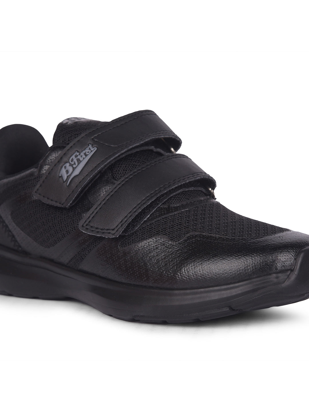 Bata Kids Unisex Black Velcro Strap Oxford School Shoes - Black - View 5