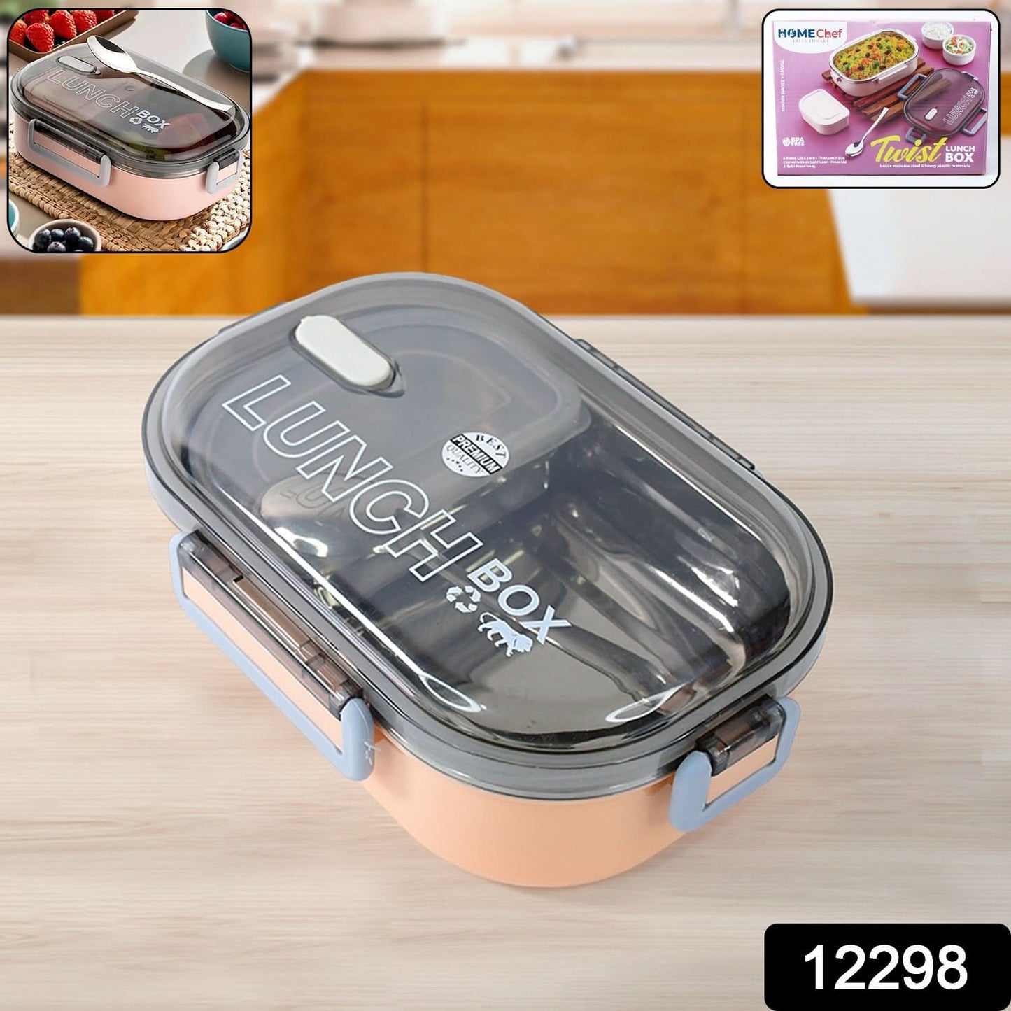 Home Chef Premium Leak-Proof Stainless Steel Lunch Box