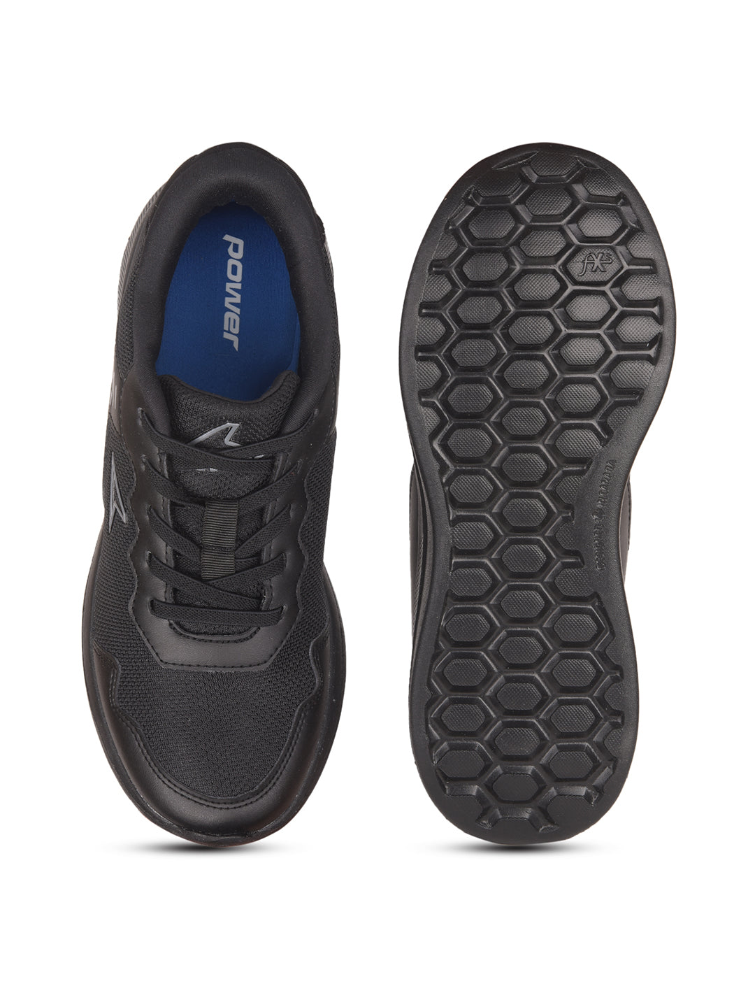 Power Boy's Black Lace-up Oxford Sports Shoes - Black - View 4