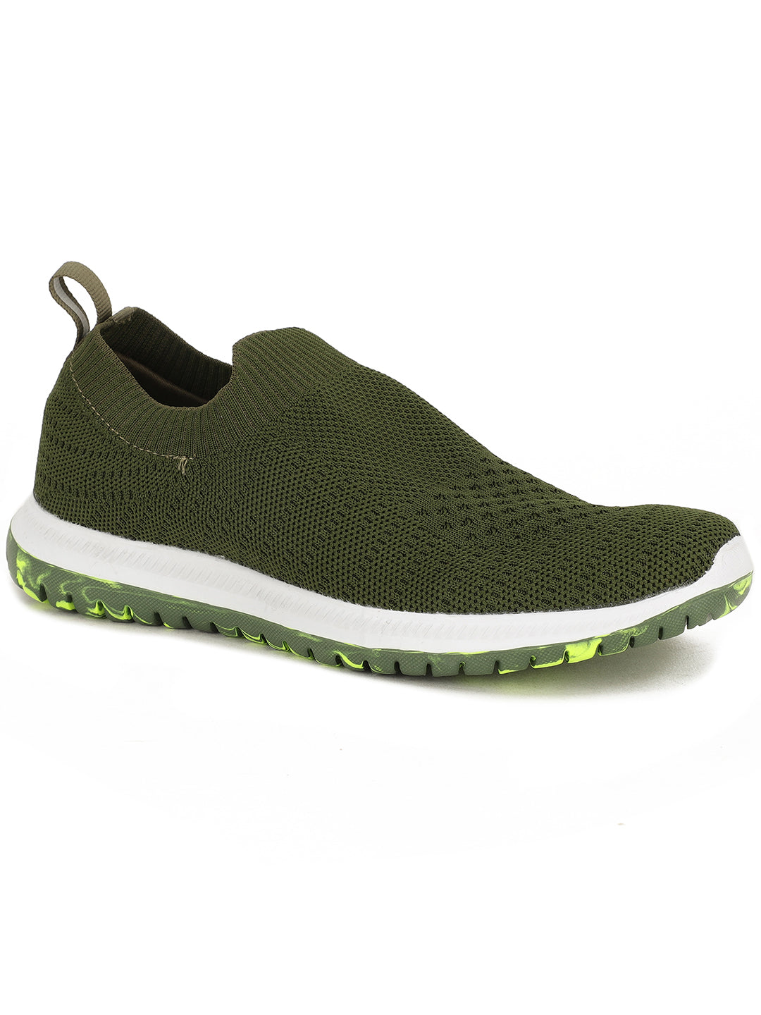 Bata Boy's Olive Casual Slip-on Shoes - Olive - View 1