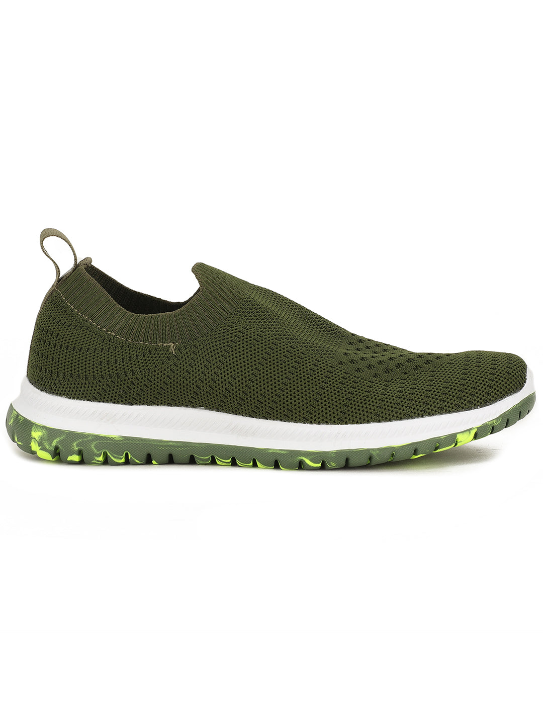 Bata Boy's Olive Casual Slip-on Shoes - Olive - View 2