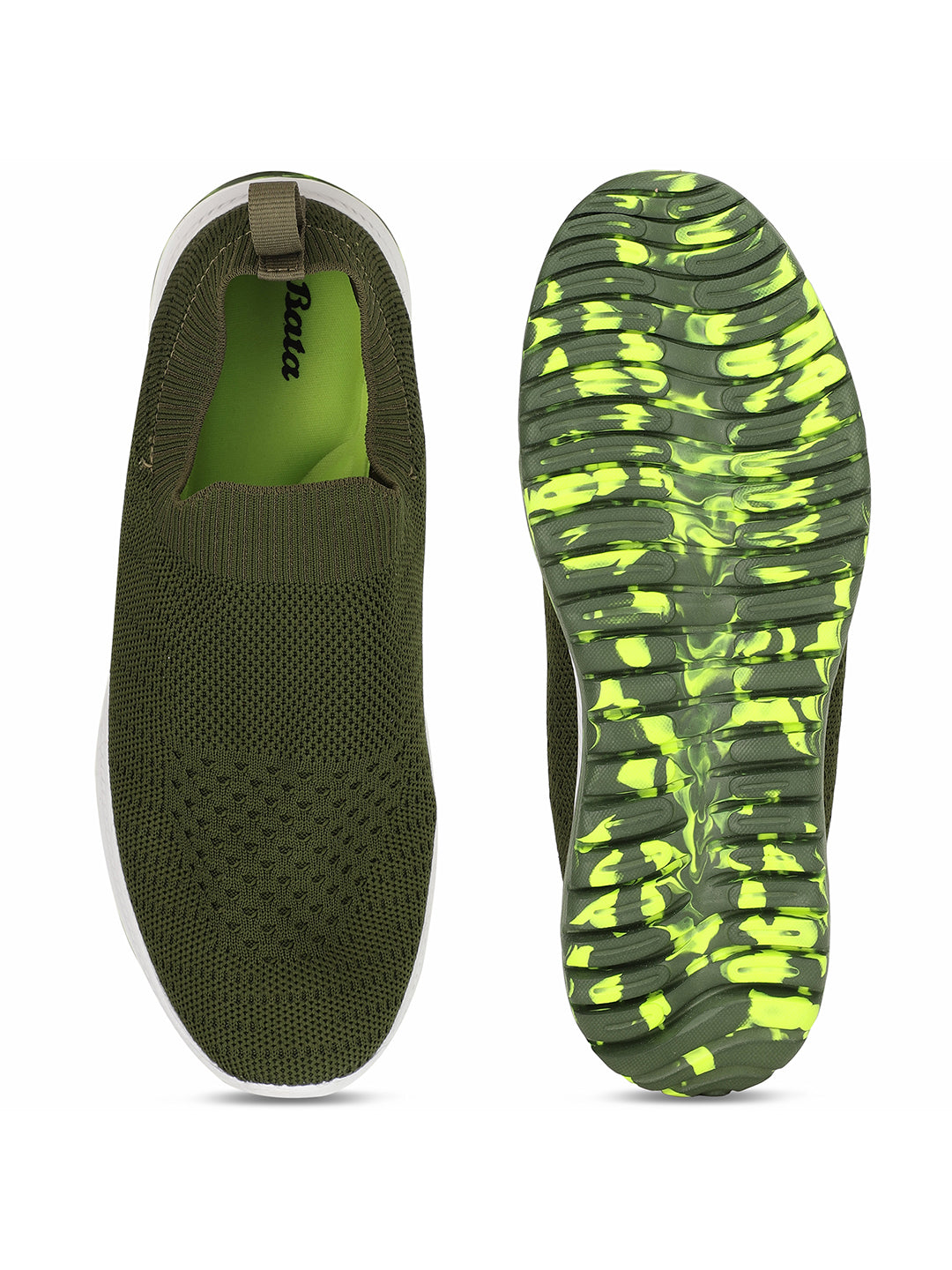 Bata Boy's Olive Casual Slip-on Shoes - Olive - View 4