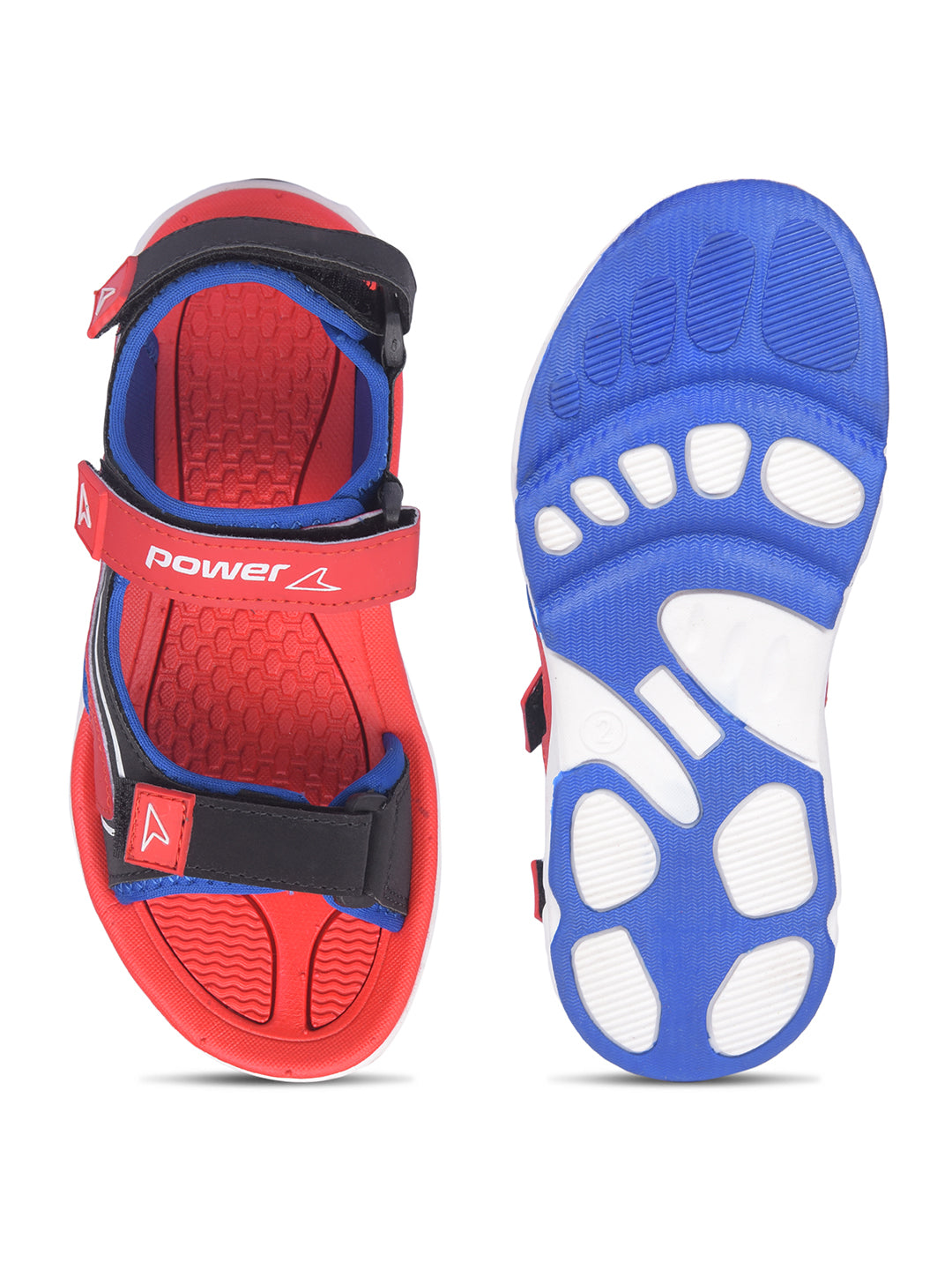 Power Boy's Blue Velcro Strap Sporty Sandal - Blue - View 4