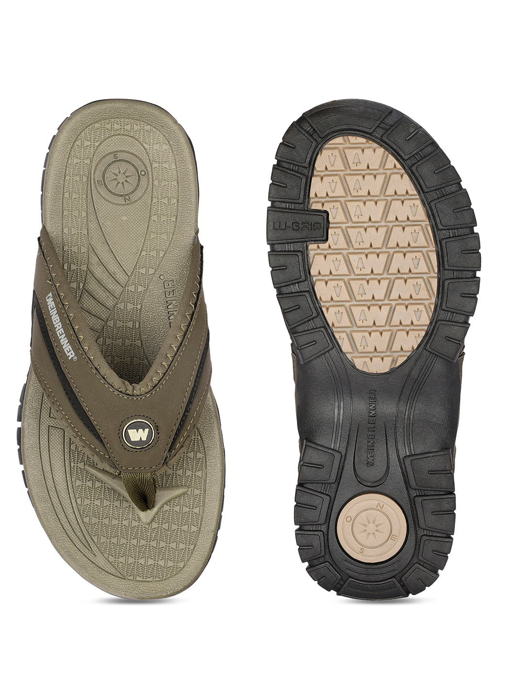 Weinbrenner Boy's Olive Casual Flip-Flop - Olive - View 4