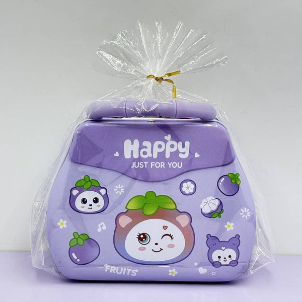 Cute Cartoon Metal Money Box with Lock & Key of Portable Kids Coin Bank with Handle (Multicolor) JR Enterprise
