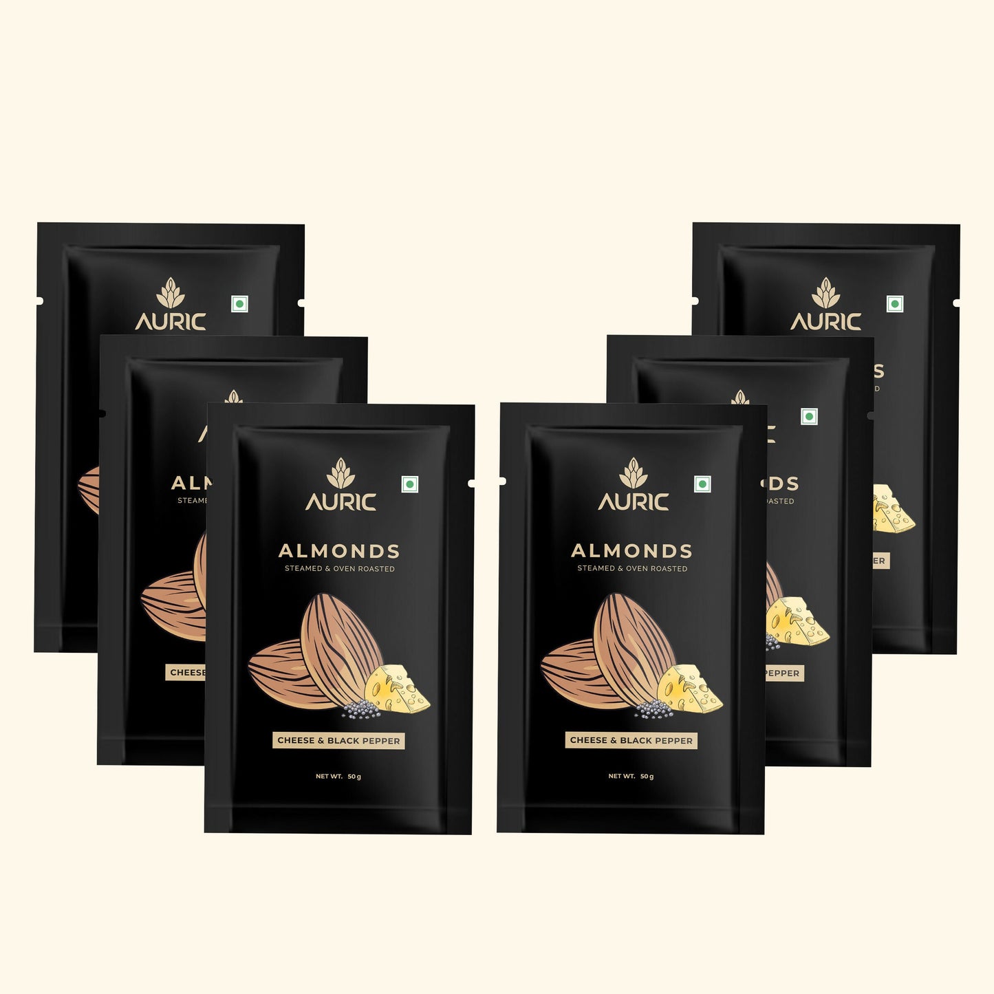 Auric Almonds Cheese & Black papper 50g Zenith Drinks