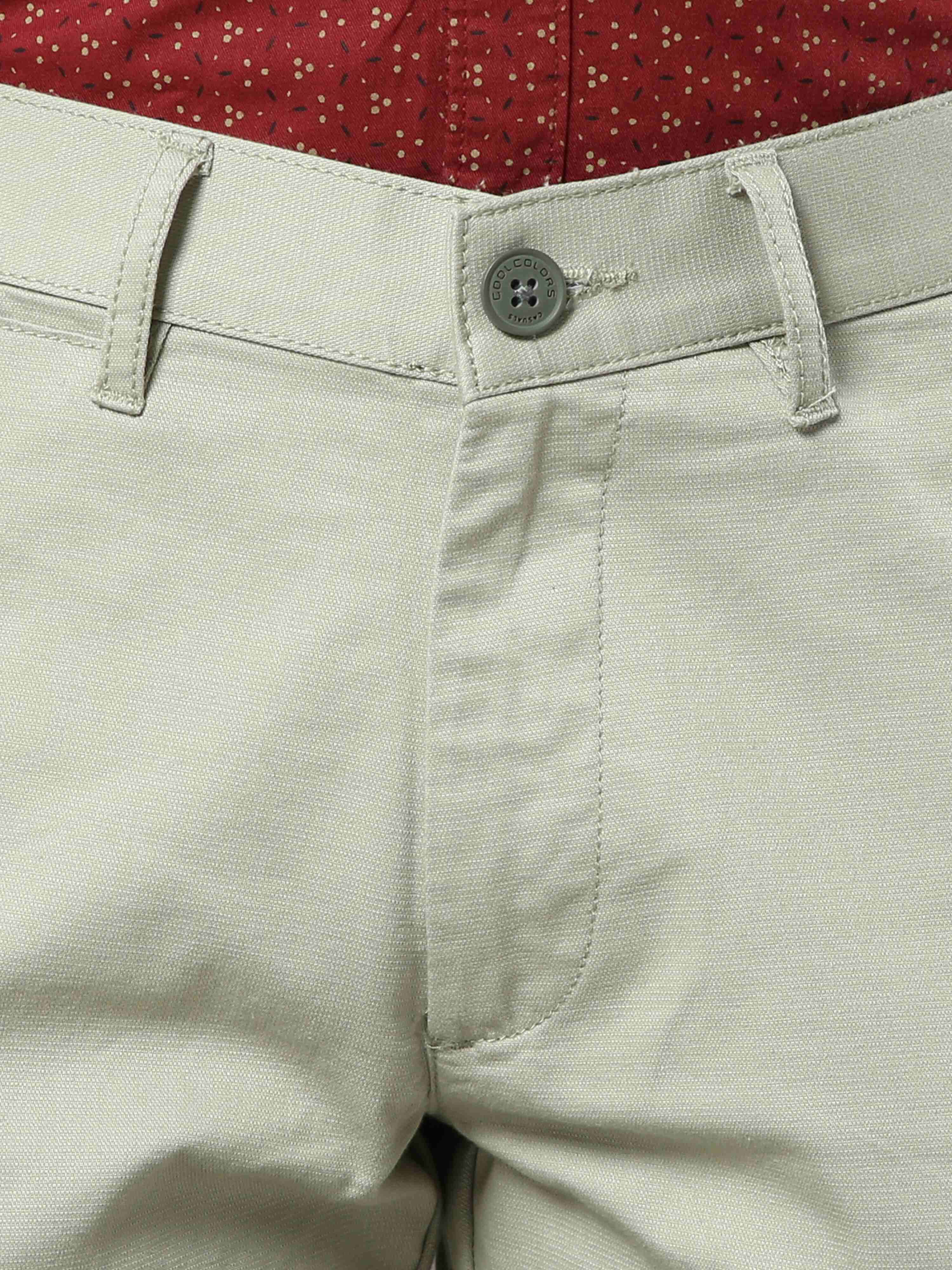 Men's Pista Narrow Fit Solid Lycra Casual Trouser