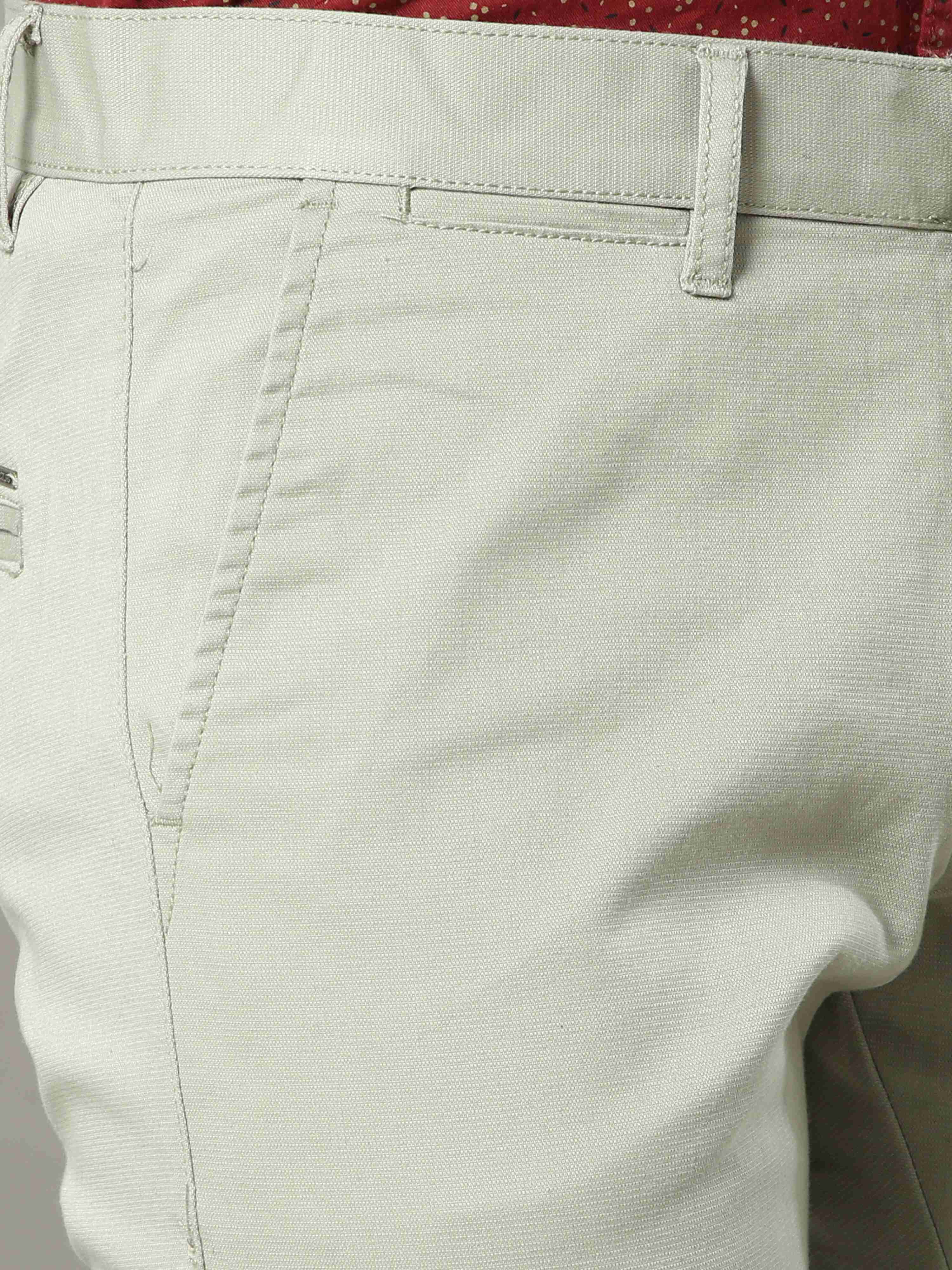 Men's Pista Narrow Fit Solid Lycra Casual Trouser
