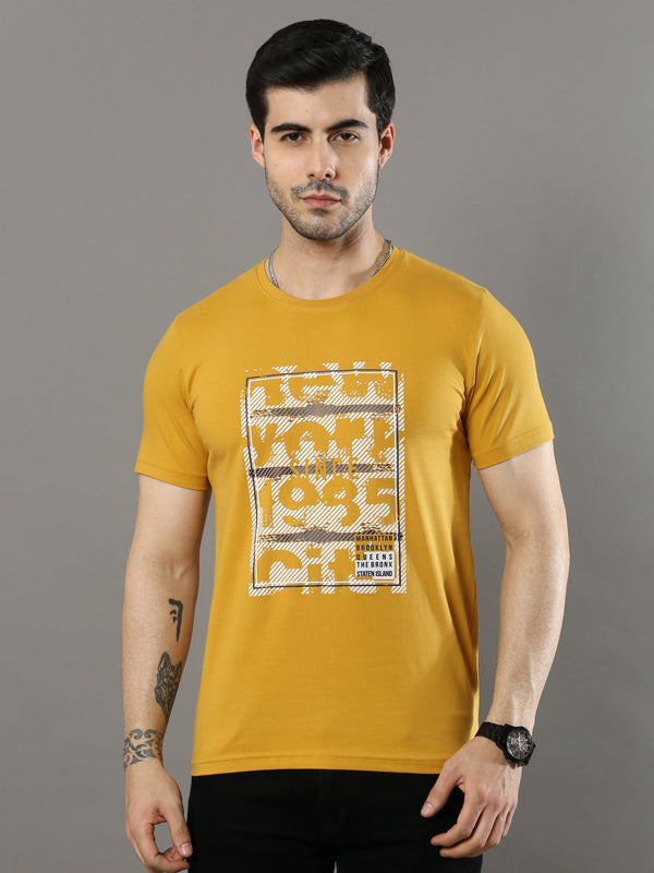 Shop Orange Printed Mens T-shirt Online.