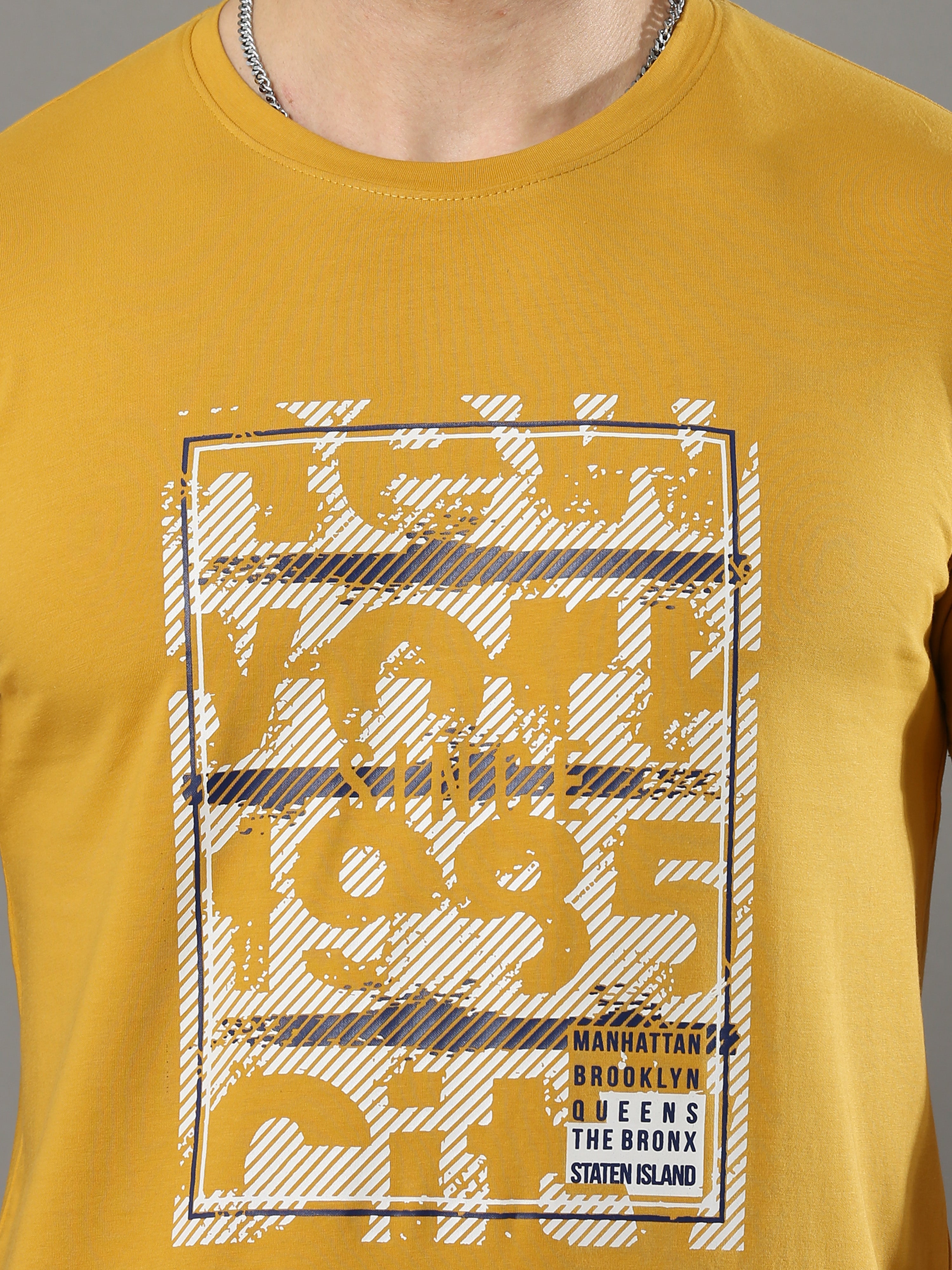 Shop Orange Printed Mens T-shirt Online.