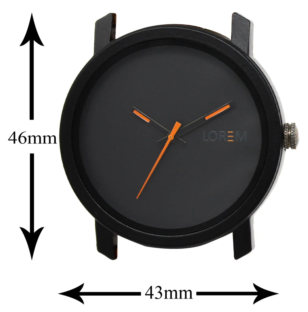 LOREM Black Plain Analog Watch For Men LR20