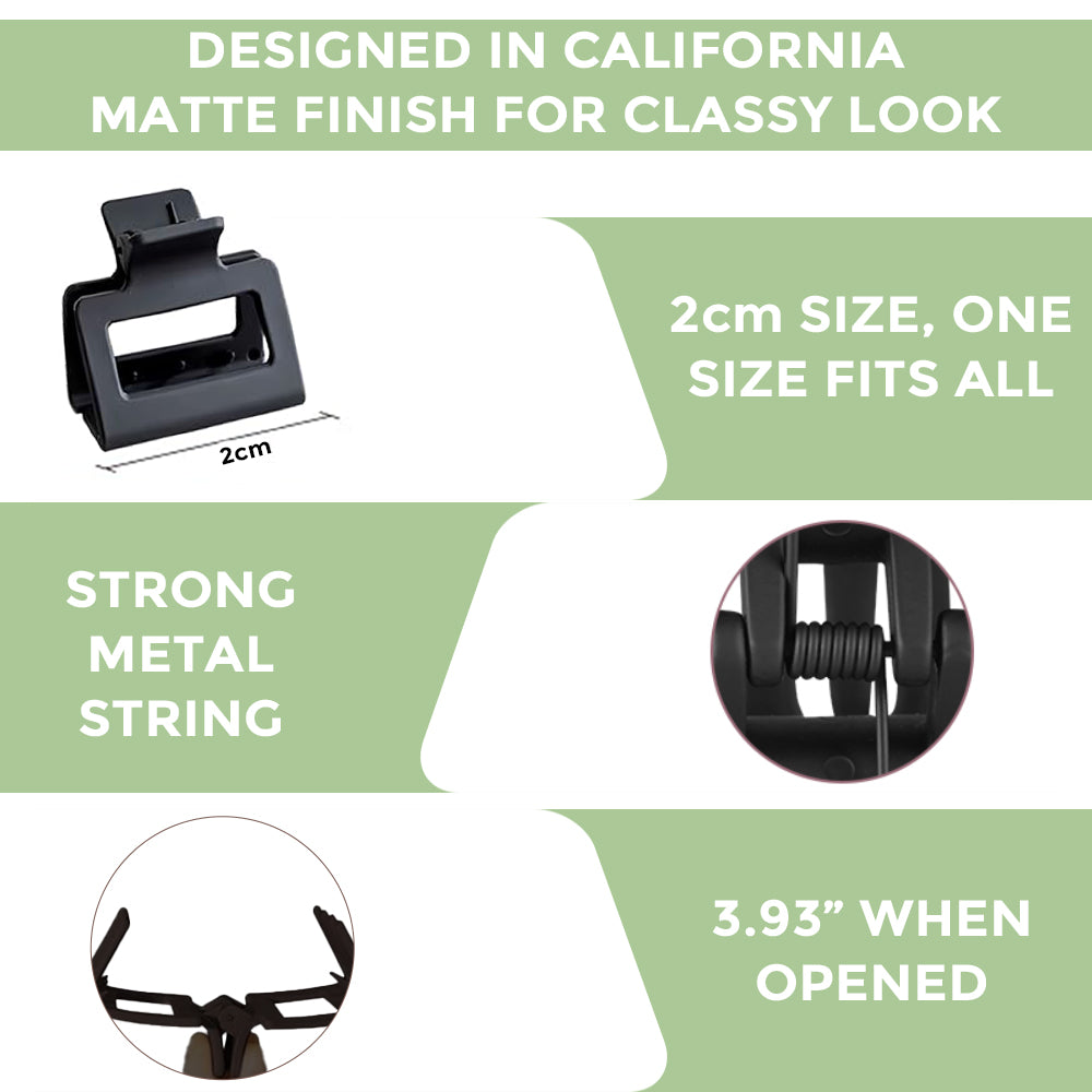 Prolume Rectangle Shape Hair Clutchers Clips For Hair Accessories For Women Girl Hair Clutchers Stylish & Durable (pack of 5)