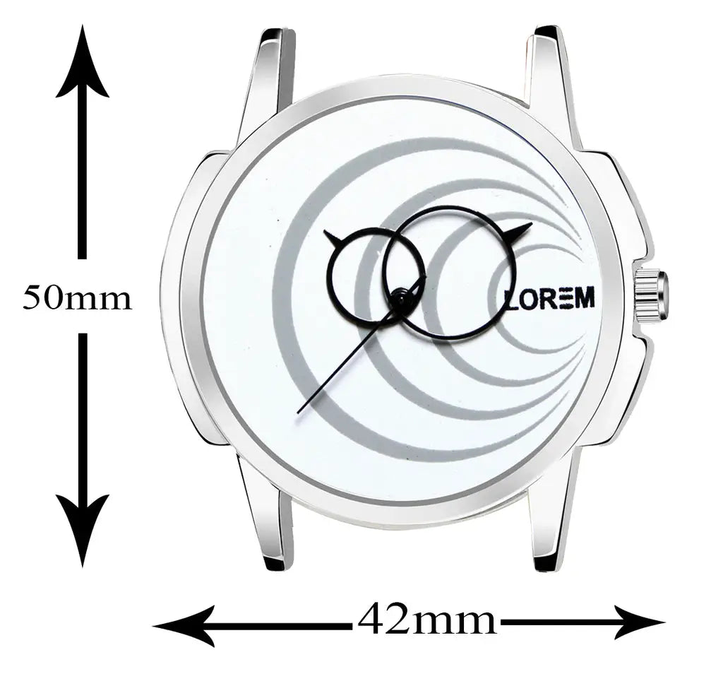 LOREM White Round Analog Watch For Men LR63 LOREM