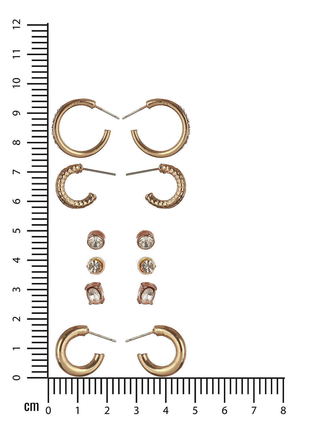 Set Of 6 Gold-Plated Earrings